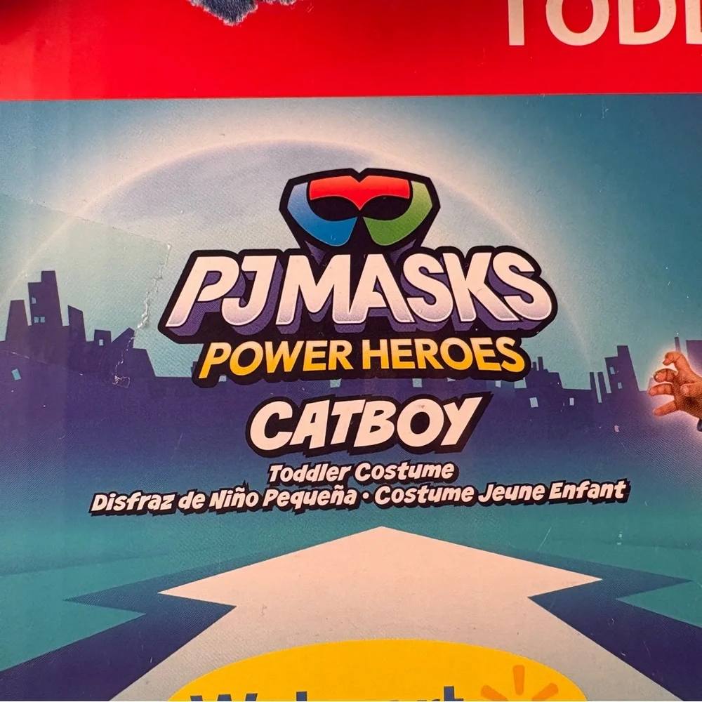 PJ Masks CATBOY Halloween Costume Mask Cape Tail Toddler Size 2T‎ Blue New